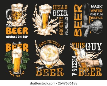 Cold beer served in various styles and settings creating a fun atmosphere. Everyone is gathered to share good times laughter and enjoy the refreshing drinks.