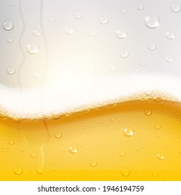 cold beer texture with condensation drops on glass