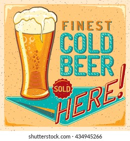 Cold beer - vintage advertising sign