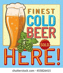 Cold beer - vintage advertising sign