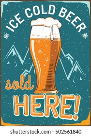 Cold beer - vintage advertising sign