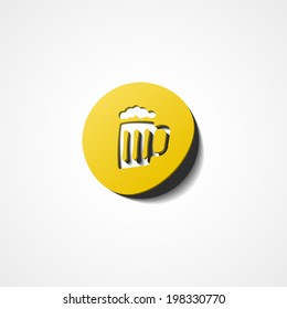 Cold beer web icon on white background