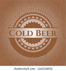 Cold Beer wood emblem. Retro