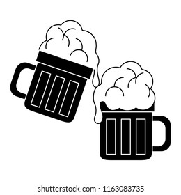 Cold beers cups in black and white