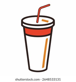 Cold beverage line art, cold beverage in a pot.