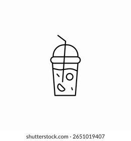 cold beverage straw icon sign vector