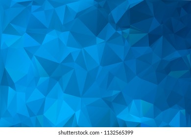 Cold blue abstract background of triangles. Gradient