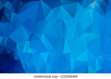 Cold blue abstract background of triangles. Gradient
