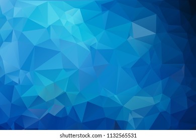 Cold blue abstract background of triangles. Gradient