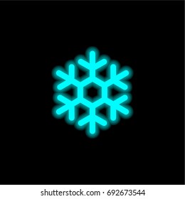 Cold blue glowing neon ui ux icon. Glowing sign logo vector