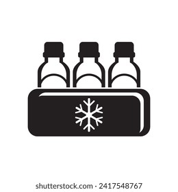 Cold bottle drink logo icon,design vector illustration template