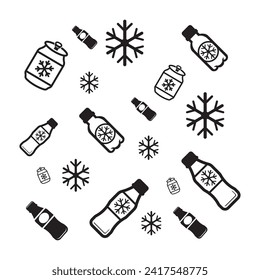 Cold bottle drink logo icon,design vector illustration template
