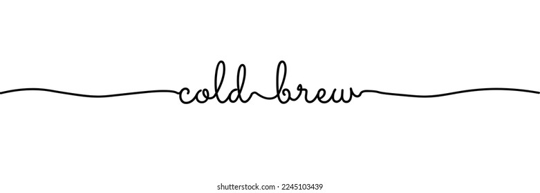 Cold Brew Calligraphic Monoline Design isolated on white background. Vector Illustration. EPS 10.