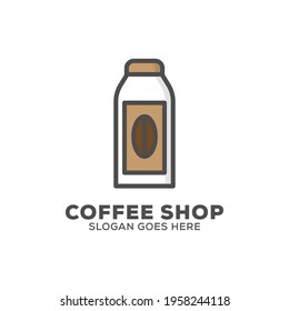 cold brew Coffee bottle flat design logo inspiration, can used Coffee shop or cafe and bar logo icon template