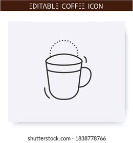 Cold brew coffee line icon. Type of coffee drink, mixed with water and cooled. Coffeehouse menu. Different caffeine drinks receipts concept. Isolated vector illustration. Editable stroke svg