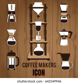 Cold Brew Coffee Makers for coffee shop on wood background