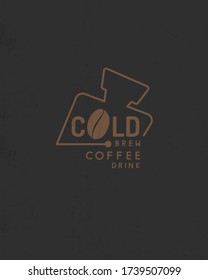 Cold Brew Coffee Shop Logo Design. Vector Illustration