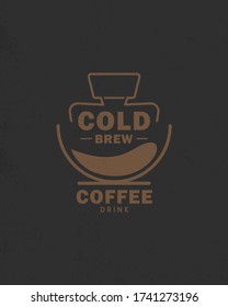 cold brew coffee shop logo design. vector illustration