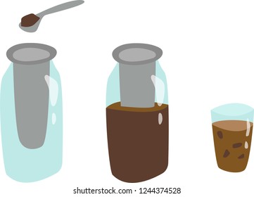 Cold brew coffee vector illustration. Flat design isolated on white background