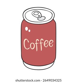 Vector aislado de la ilustración de la lata de la bebida helada del café de la cerveza fría