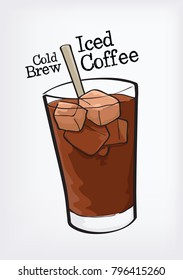 Cold Brew Iced Coffee Vector