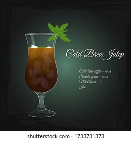 Cold Brew Julep non-alcoholic cocktail vector