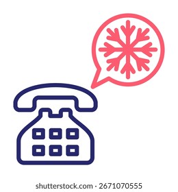 Cold Calling Icon Line Color Style Vector Illustration