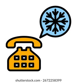 Cold Calling Icon Lineal Color Style Vector Illustration