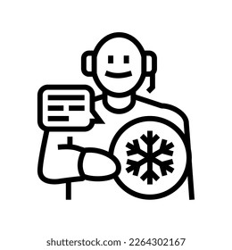 vector de icono de línea de cliente potencial de llamada en frío. señal de plomo de llamadas en frío. símbolo de contorno aislado ilustración negra