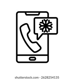 Cold Calling Vector Lineal Icon On White Background.