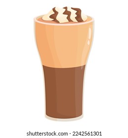 Cold cappuccino icon cartoon vector. Coffee drink. Cafe ice