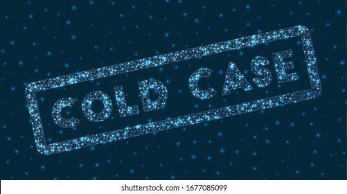 Cold Case word in digital style. Glowing geometric Cold Case badge. Authentic vector illustration.