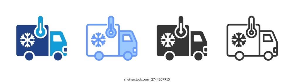 Cold Chain Logistic icon set multiple style collection