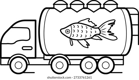 Concepto de transporte de mariscos de cadena fría, diseño de íconos de Vector de logística y distribución pesquera, ilustración de stock de acuicultura y acuicultura