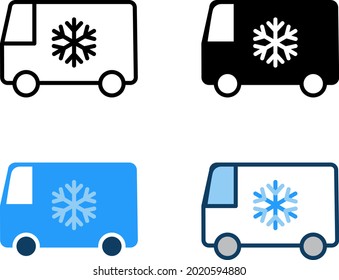 Cold Chain Truck Icon , Vector Illustration