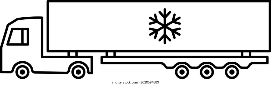 Cold Chain Truck Icon , Vector Illustration