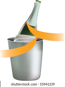 Cold champagne in a bucket