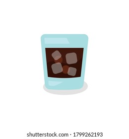 Cold chocolate drink in a glass Logos. 