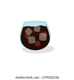 Cold chocolate drink in a glass Logos. 