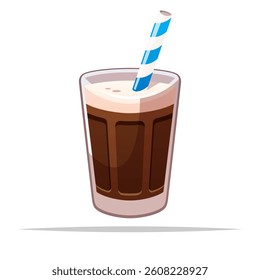 Cold chocolate milshake vector isolated illustration