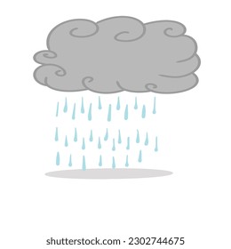 cold cloud and rain illustration