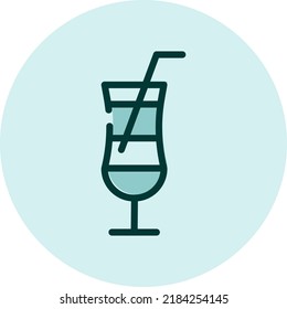 Cold Coctail, Illustration, Vector On A White Background.