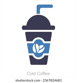 Cold Coffee and beverage icon concept