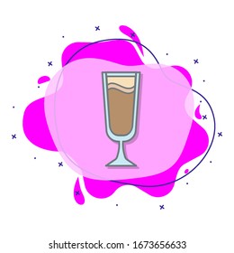 Cold coffee colored liquid bacdge icon. Simple color vector of coffee icons for ui and ux, website or mobile application