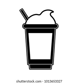 Cold coffee cup with chantilly