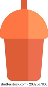 Café frío en taza para ir, ilustración, vector, sobre fondo blanco.