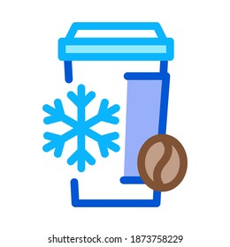 vector de icono de taza de café fría. signo de taza de café fría. ilustración de símbolo de color