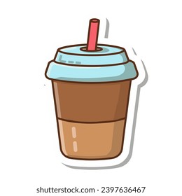 Cold coffee cup new sticker