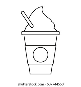 cold coffee cup portable outline