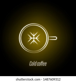cold coffee hand draw neon icon. Element of coffee illustration icon. Signs and symbols can be used for web, logo, mobile app, UI, UX